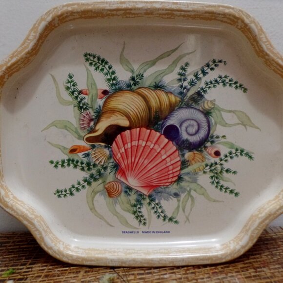 Elite Metal Trays England Sea Shells Lot 8 - Picture 2 of 5